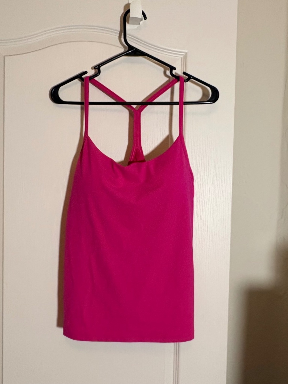 Lululemon Flow Y Tank Hot Pink Fuchsia Built-In Bra Size XL